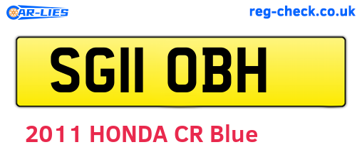 SG11OBH are the vehicle registration plates.