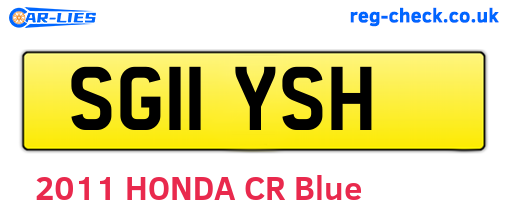 SG11YSH are the vehicle registration plates.