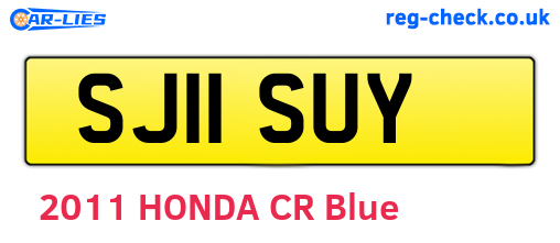 SJ11SUY are the vehicle registration plates.