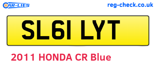 SL61LYT are the vehicle registration plates.