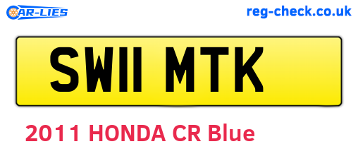 SW11MTK are the vehicle registration plates.