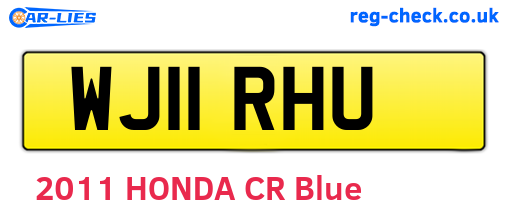 WJ11RHU are the vehicle registration plates.