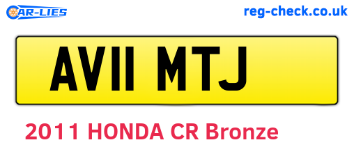 AV11MTJ are the vehicle registration plates.