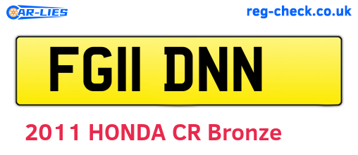 FG11DNN are the vehicle registration plates.