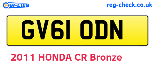 GV61ODN are the vehicle registration plates.