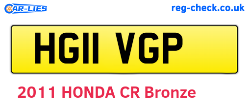HG11VGP are the vehicle registration plates.