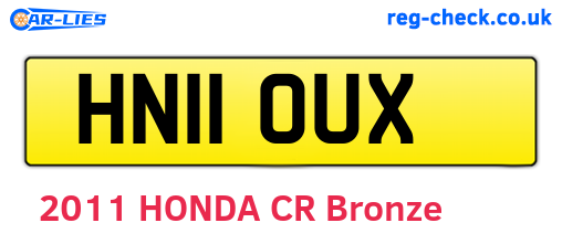 HN11OUX are the vehicle registration plates.