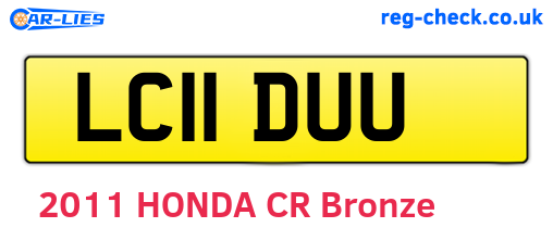LC11DUU are the vehicle registration plates.