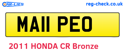 MA11PEO are the vehicle registration plates.