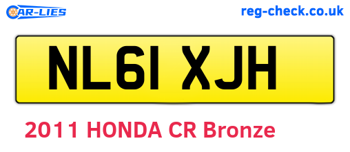 NL61XJH are the vehicle registration plates.