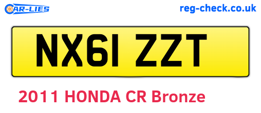 NX61ZZT are the vehicle registration plates.