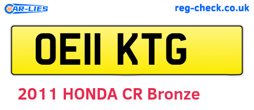 OE11KTG are the vehicle registration plates.