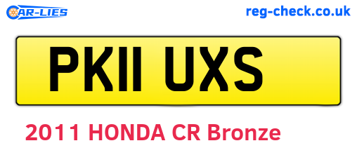 PK11UXS are the vehicle registration plates.