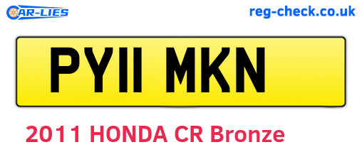 PY11MKN are the vehicle registration plates.