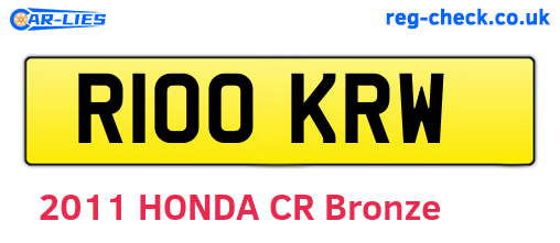 R100KRW are the vehicle registration plates.