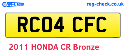 RC04CFC are the vehicle registration plates.