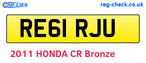 RE61RJU are the vehicle registration plates.