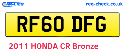 RF60DFG are the vehicle registration plates.