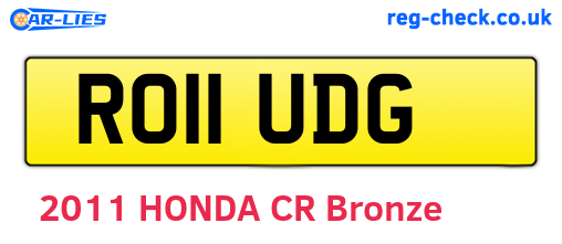 RO11UDG are the vehicle registration plates.