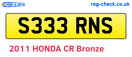 S333RNS are the vehicle registration plates.