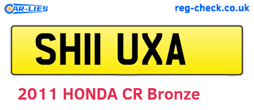SH11UXA are the vehicle registration plates.