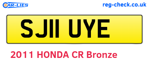 SJ11UYE are the vehicle registration plates.