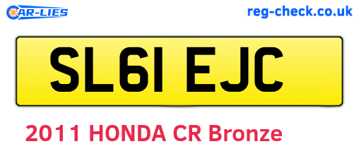 SL61EJC are the vehicle registration plates.
