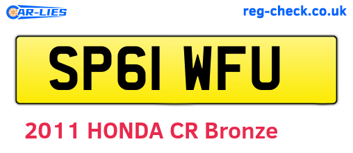 SP61WFU are the vehicle registration plates.