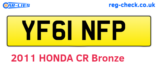 YF61NFP are the vehicle registration plates.