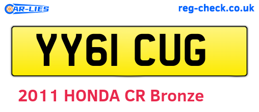 YY61CUG are the vehicle registration plates.