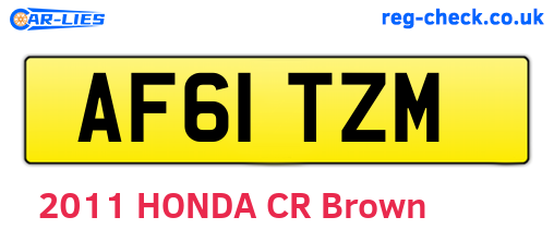 AF61TZM are the vehicle registration plates.