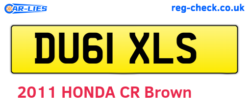 DU61XLS are the vehicle registration plates.