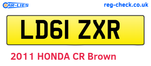 LD61ZXR are the vehicle registration plates.