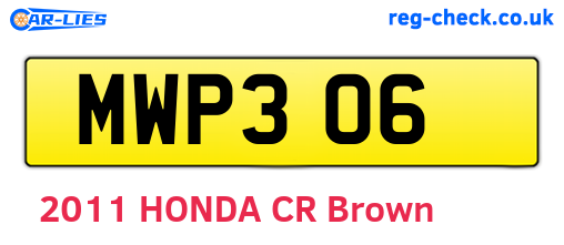 MWP306 are the vehicle registration plates.