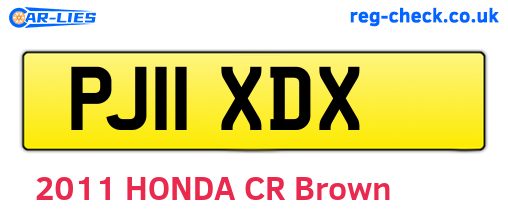 PJ11XDX are the vehicle registration plates.