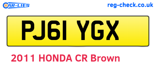 PJ61YGX are the vehicle registration plates.