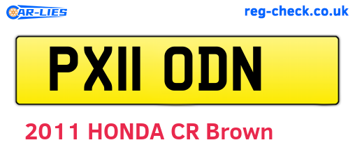 PX11ODN are the vehicle registration plates.