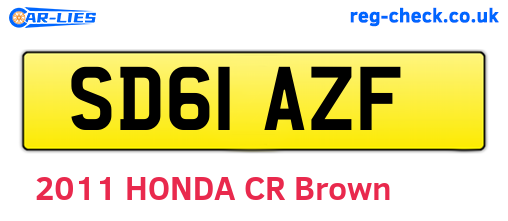 SD61AZF are the vehicle registration plates.