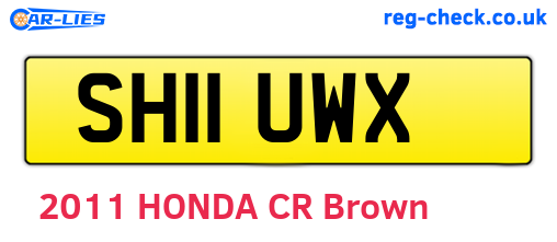 SH11UWX are the vehicle registration plates.