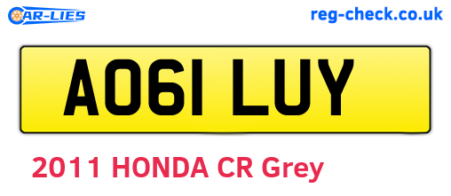 AO61LUY are the vehicle registration plates.