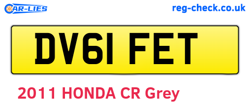DV61FET are the vehicle registration plates.