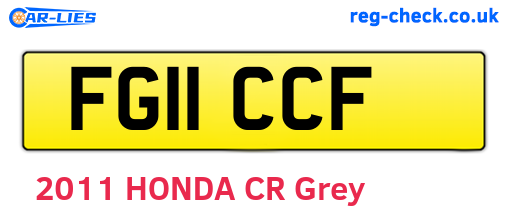 FG11CCF are the vehicle registration plates.