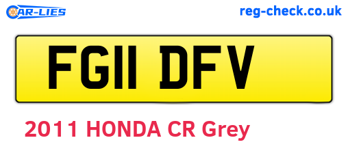 FG11DFV are the vehicle registration plates.