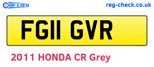 FG11GVR are the vehicle registration plates.