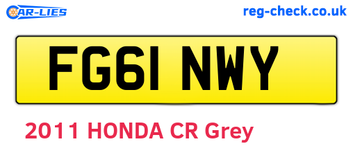 FG61NWY are the vehicle registration plates.