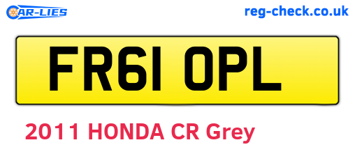 FR61OPL are the vehicle registration plates.