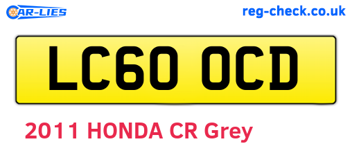 LC60OCD are the vehicle registration plates.
