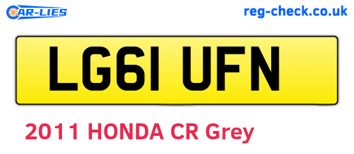 LG61UFN are the vehicle registration plates.