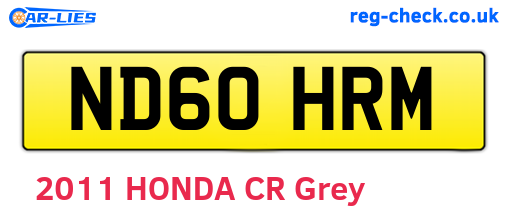 ND60HRM are the vehicle registration plates.