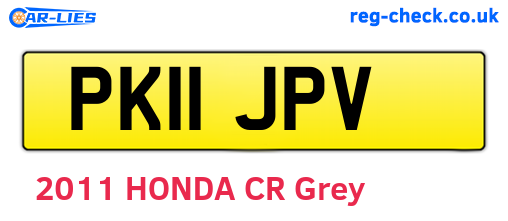 PK11JPV are the vehicle registration plates.